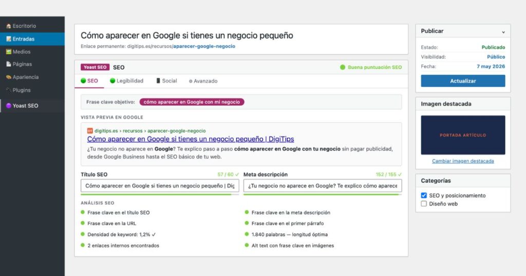 Comp aparecer en google SEO imagen explicativa